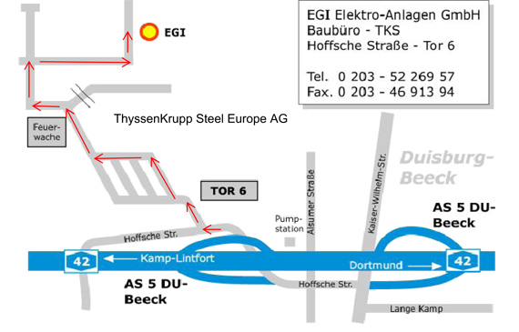 Anfahrt zum EGI-Baubüro